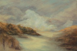 Washed by the Sun, 24" x 36", oil pastel on panel, 2012